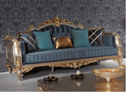 Designer 3-seater sofa in classic style for the living room
